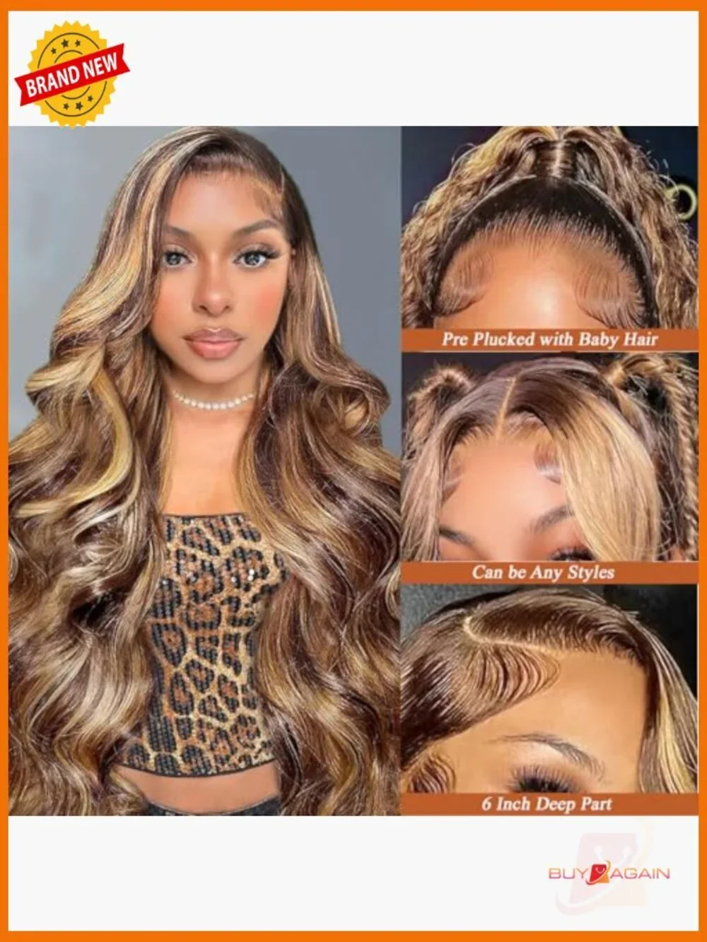 30 Inch Body Wave HD Lace Front Wig Pre Plucked 200 Density Glueless